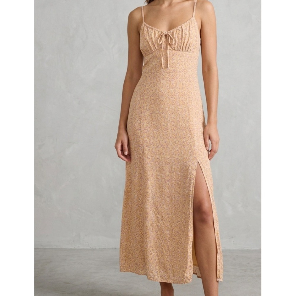 Aeropostal Floral Ditsy Cottagecore Tie Front Smocked Midi Dress Small